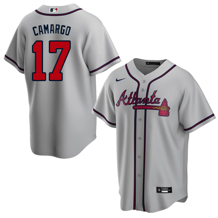 Nike Men #17 Johan Camargo Atlanta Braves Baseball Jerseys Sale-Gray